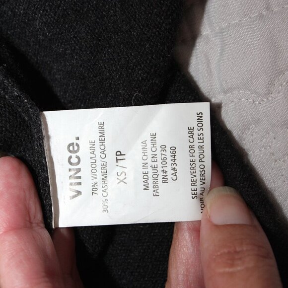 Vince Wool Cashmere V-neck oversized sweater Gray Size XS - Picture 4 of 6